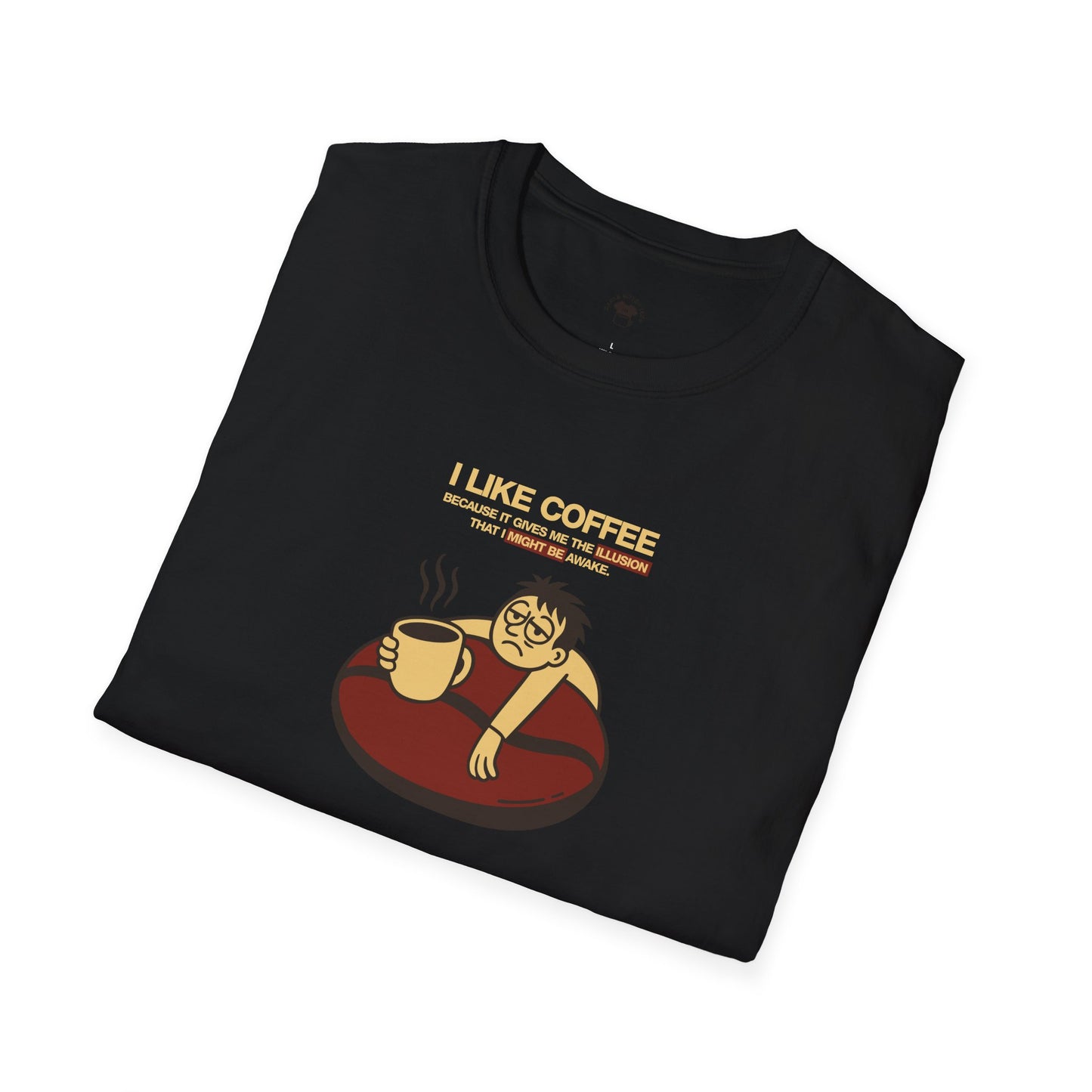Coffee Illusion, Coffee Lover Unisex T-Shirt, Funny Coffee Tee, Cute Gift for Baristas, Coffee Obsessed Apparel, Casual Everyday Wear