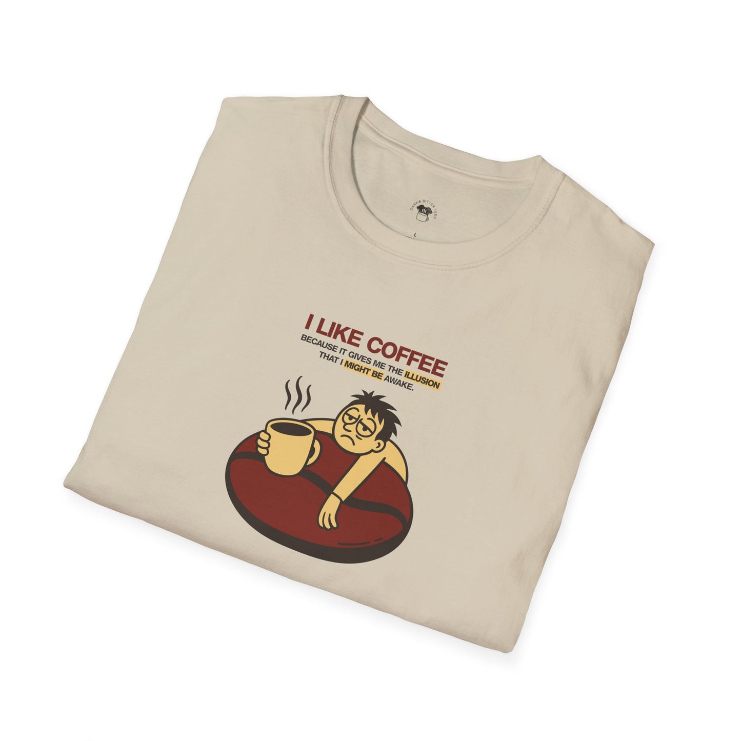 Coffee Illusion, Coffee Lover Unisex T-Shirt, Funny Coffee Tee, Cute Gift for Baristas, Coffee Obsessed Apparel, Casual Everyday Wear