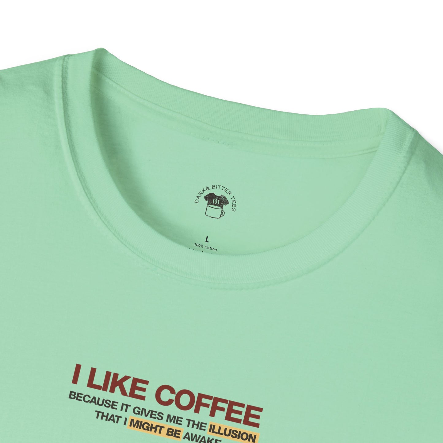 Coffee Illusion, Coffee Lover Unisex T-Shirt, Funny Coffee Tee, Cute Gift for Baristas, Coffee Obsessed Apparel, Casual Everyday Wear