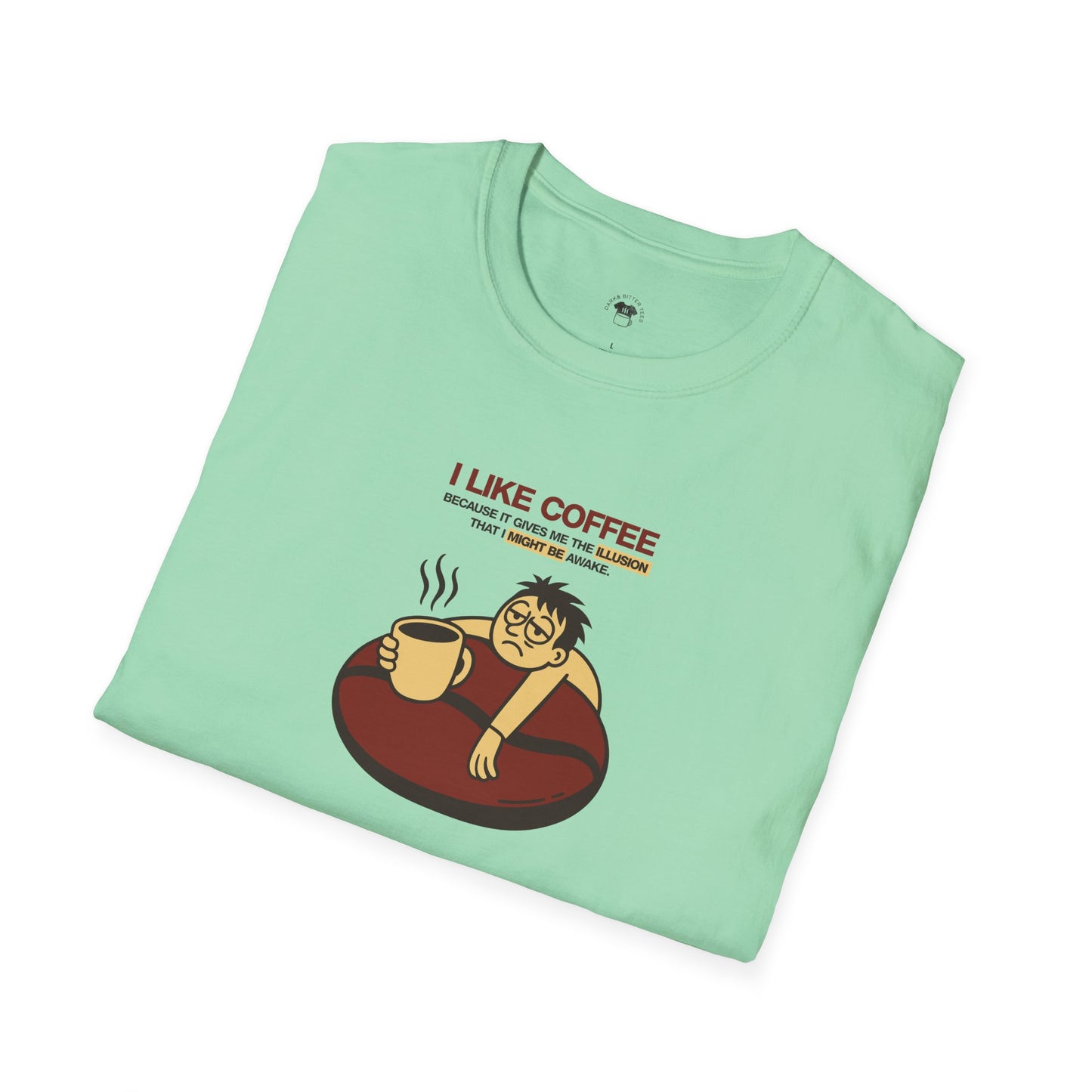 Coffee Illusion, Coffee Lover Unisex T-Shirt, Funny Coffee Tee, Cute Gift for Baristas, Coffee Obsessed Apparel, Casual Everyday Wear