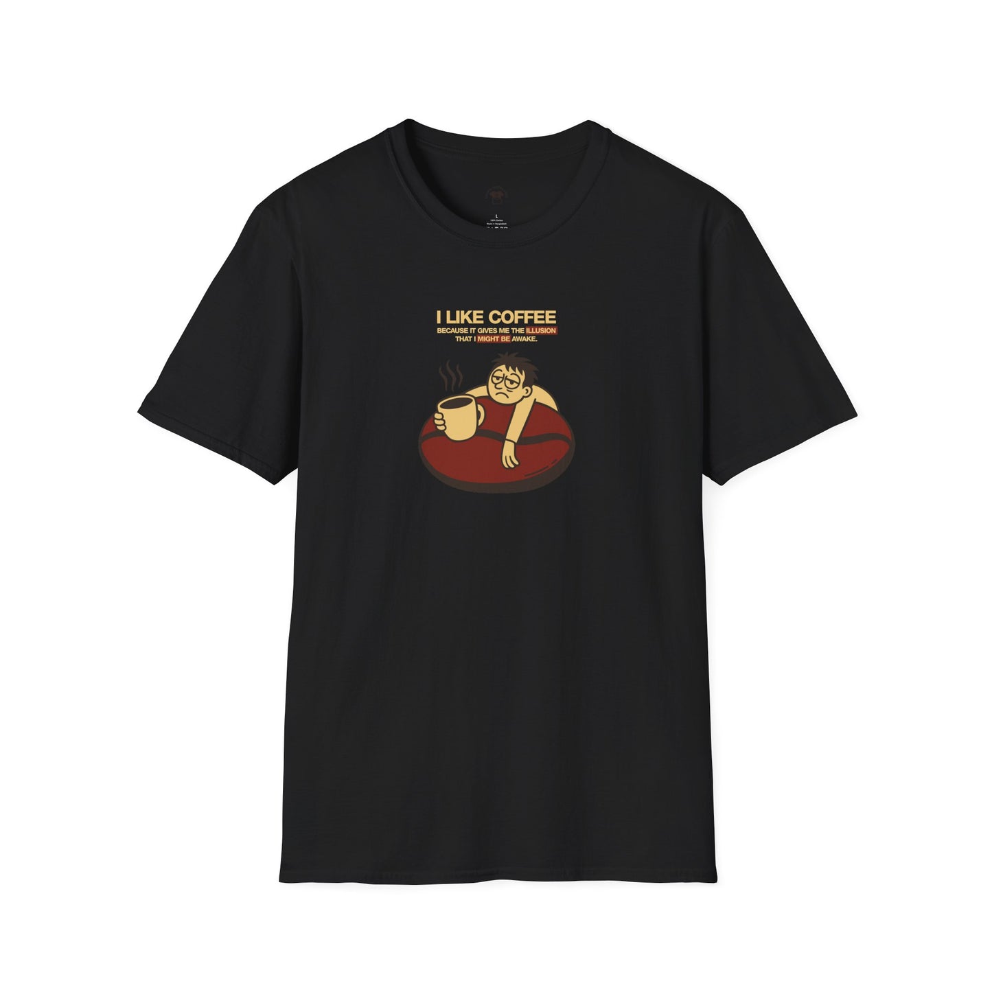 Coffee Illusion, Coffee Lover Unisex T-Shirt, Funny Coffee Tee, Cute Gift for Baristas, Coffee Obsessed Apparel, Casual Everyday Wear