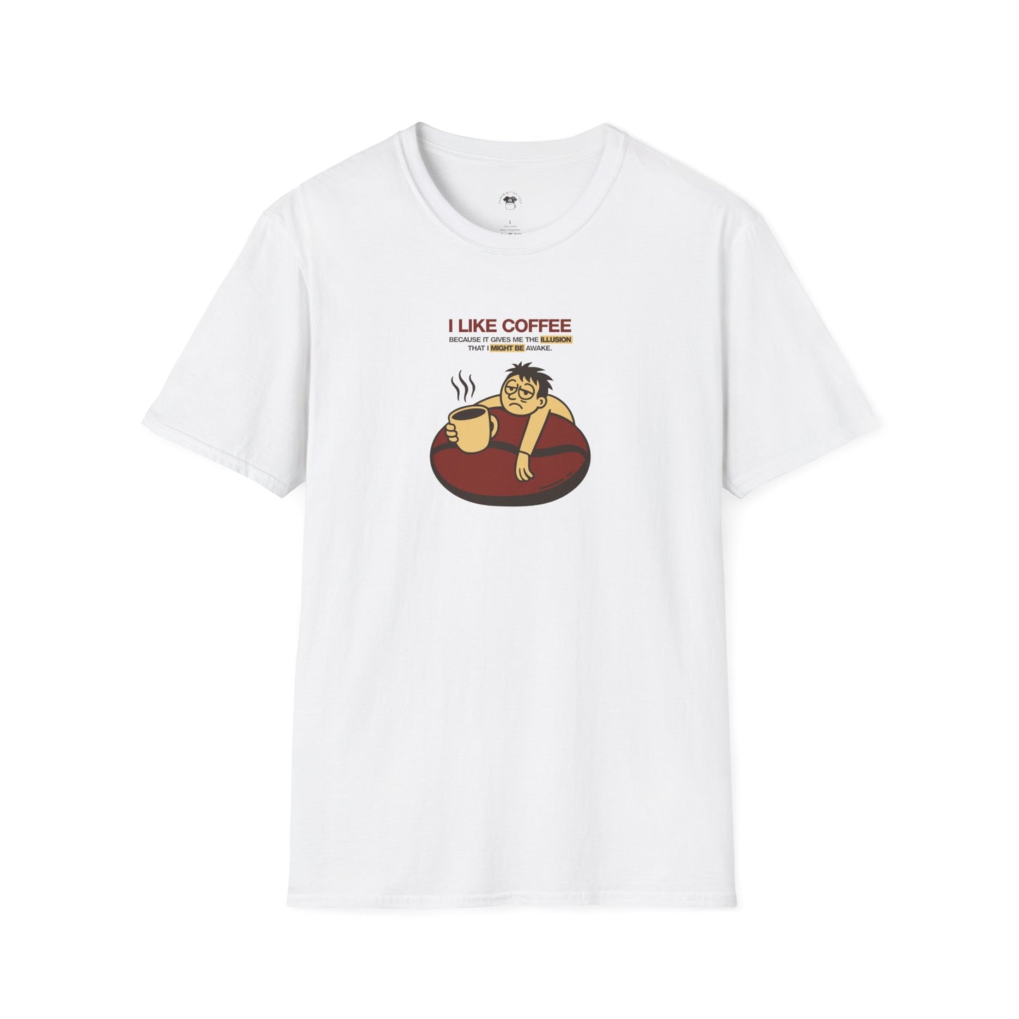 Coffee Illusion, Coffee Lover Unisex T-Shirt, Funny Coffee Tee, Cute Gift for Baristas, Coffee Obsessed Apparel, Casual Everyday Wear