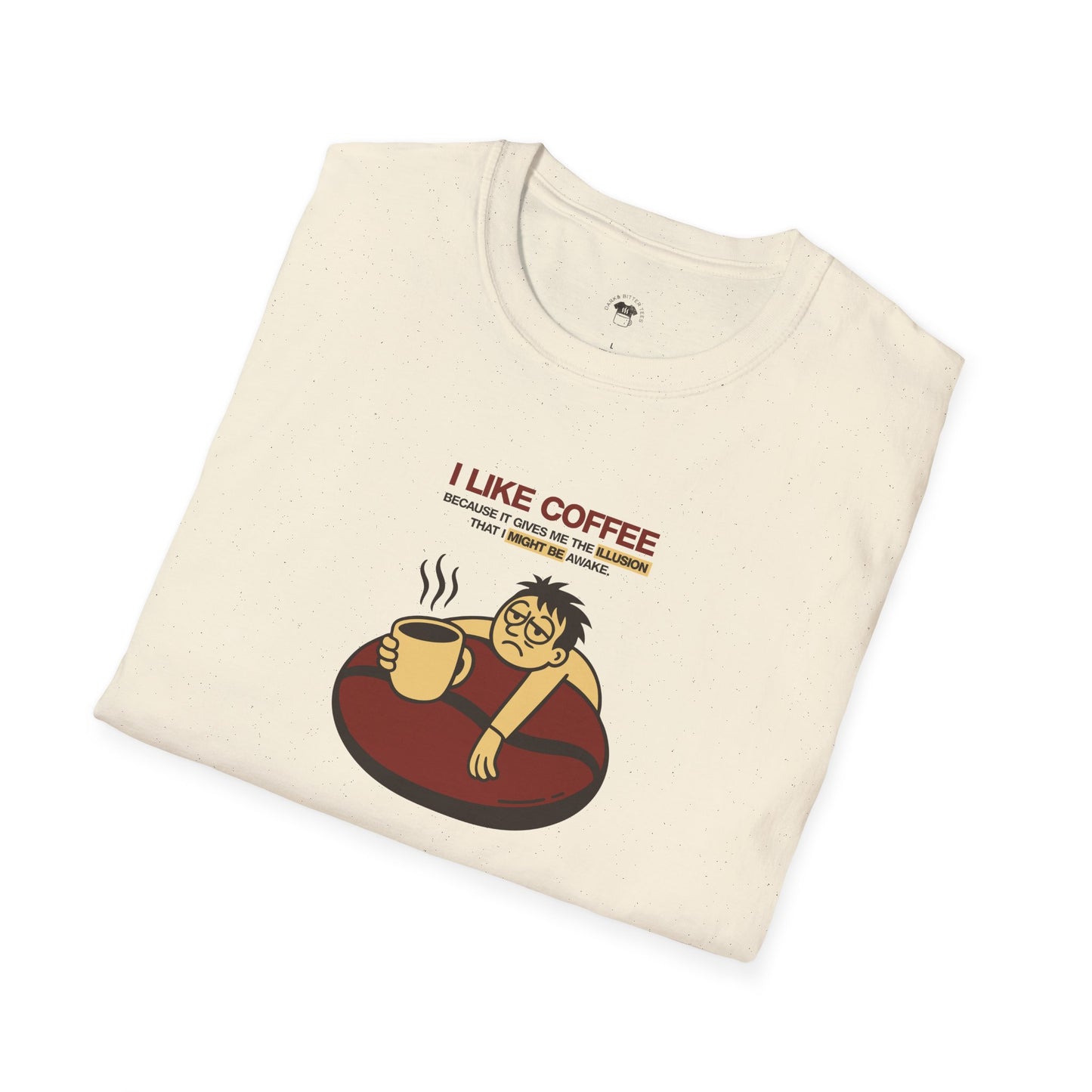 Coffee Illusion, Coffee Lover Unisex T-Shirt, Funny Coffee Tee, Cute Gift for Baristas, Coffee Obsessed Apparel, Casual Everyday Wear