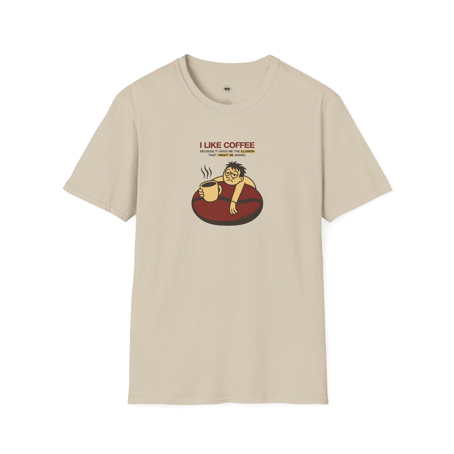 Coffee Illusion, Coffee Lover Unisex T-Shirt, Funny Coffee Tee, Cute Gift for Baristas, Coffee Obsessed Apparel, Casual Everyday Wear
