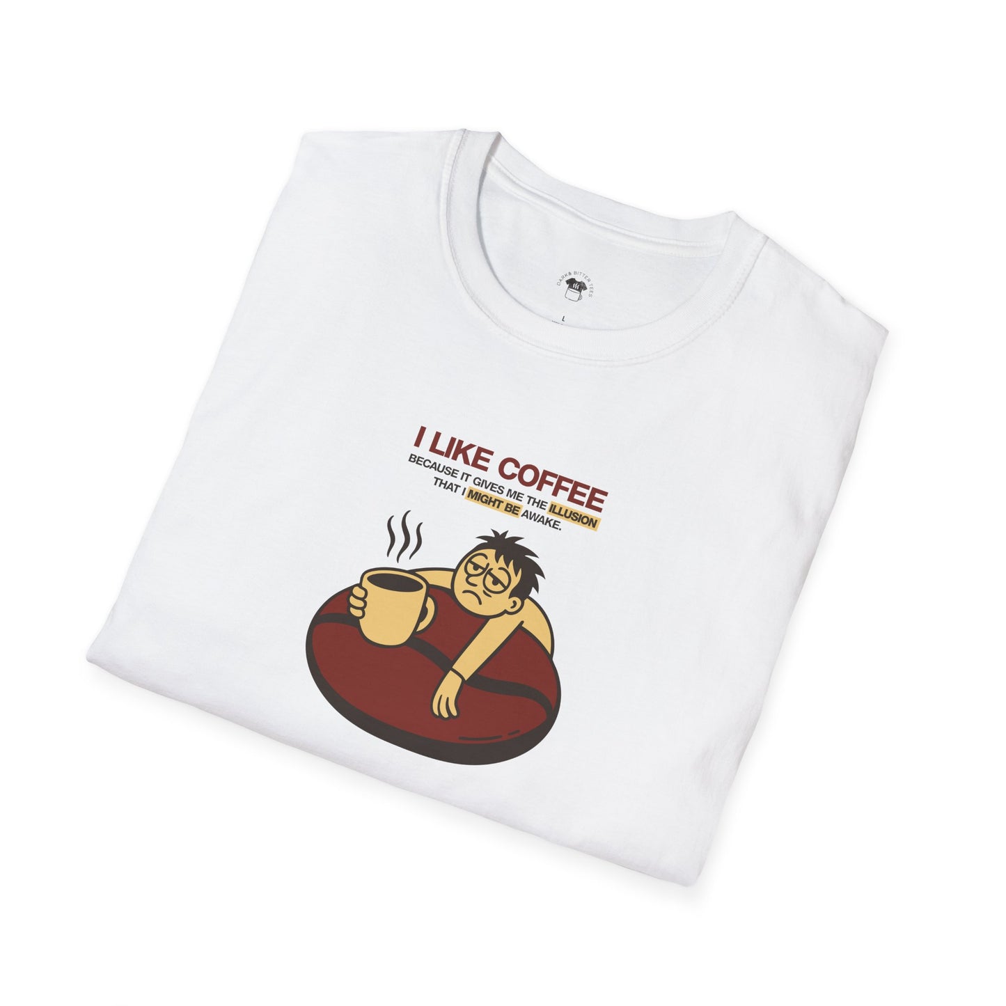 Coffee Illusion, Coffee Lover Unisex T-Shirt, Funny Coffee Tee, Cute Gift for Baristas, Coffee Obsessed Apparel, Casual Everyday Wear