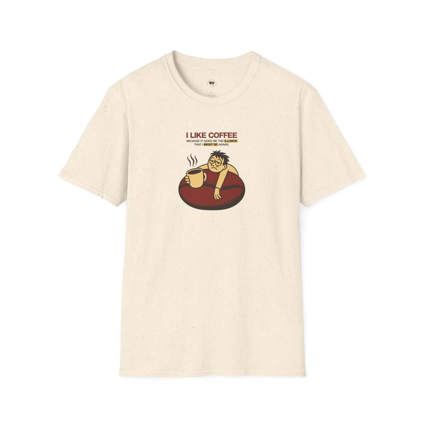 Coffee Illusion, Coffee Lover Unisex T-Shirt, Funny Coffee Tee, Cute Gift for Baristas, Coffee Obsessed Apparel, Casual Everyday Wear