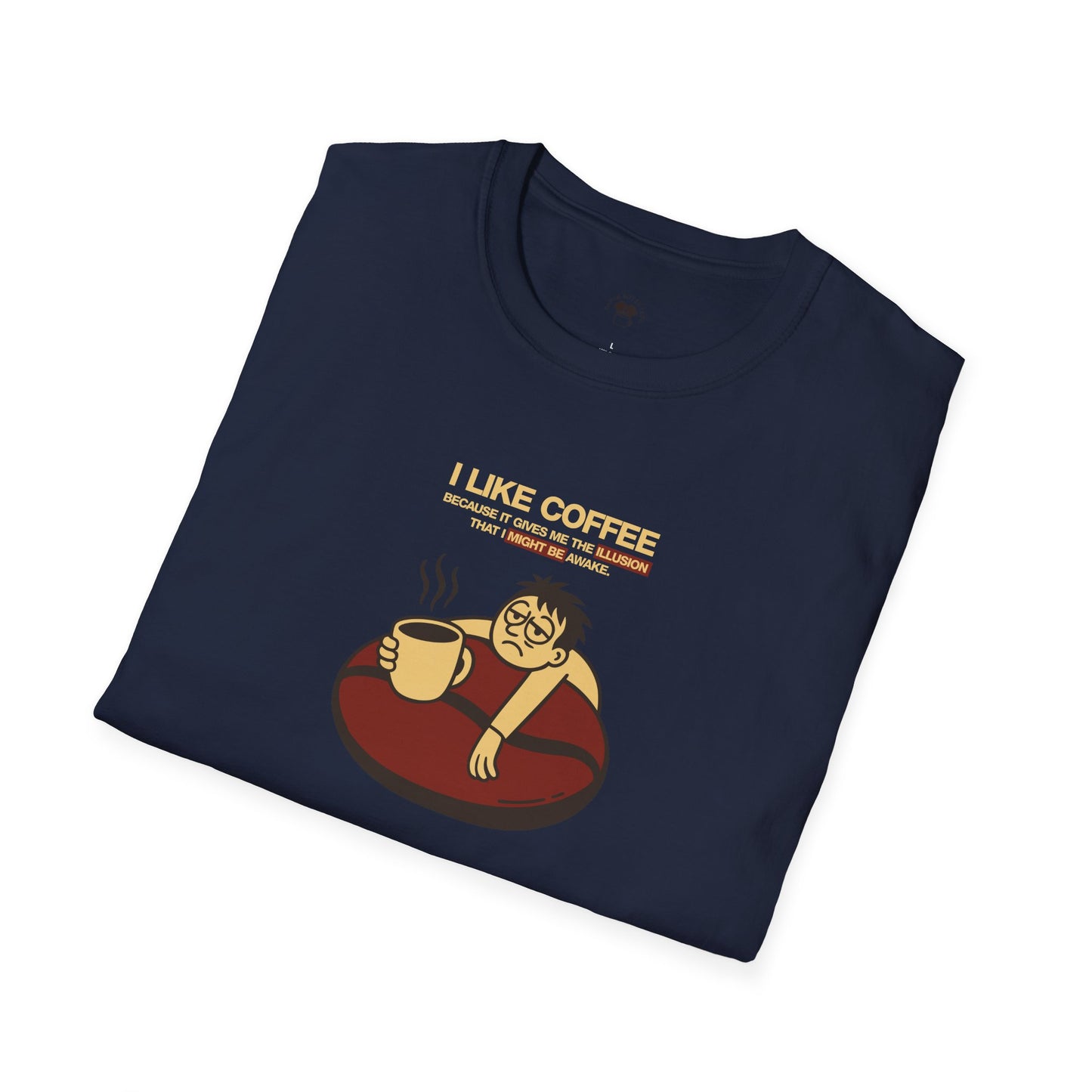 Coffee Illusion, Coffee Lover Unisex T-Shirt, Funny Coffee Tee, Cute Gift for Baristas, Coffee Obsessed Apparel, Casual Everyday Wear