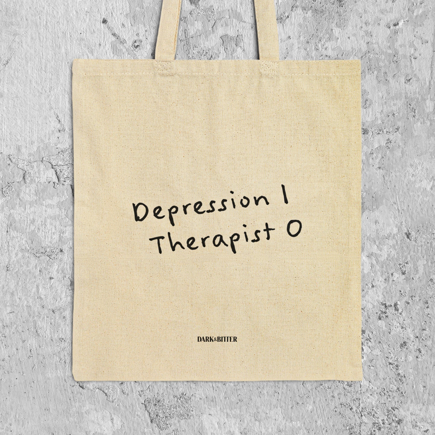 Depression 1 Therapist 0 Tote bag