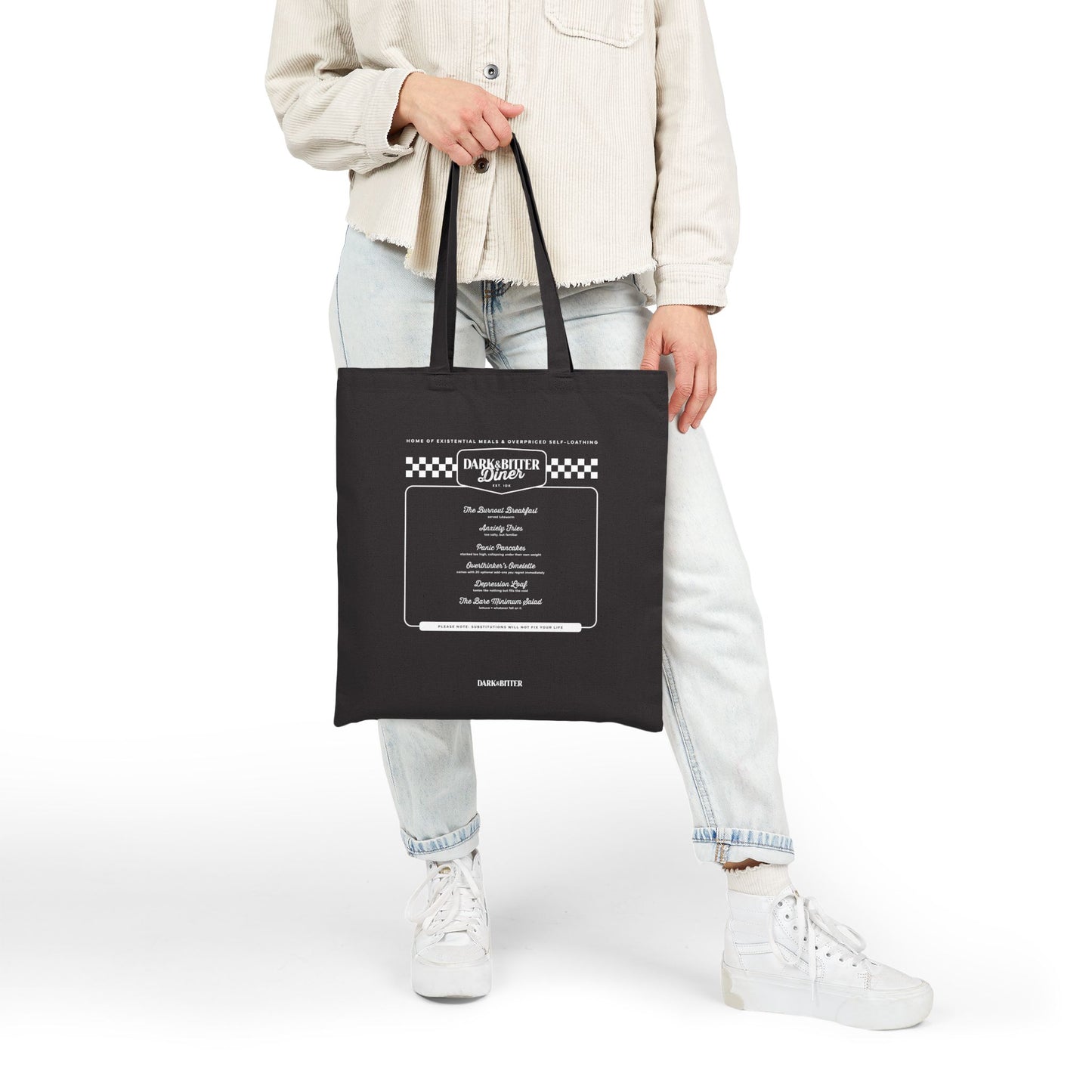 Dark & Bitter Diner Menu Tote bag