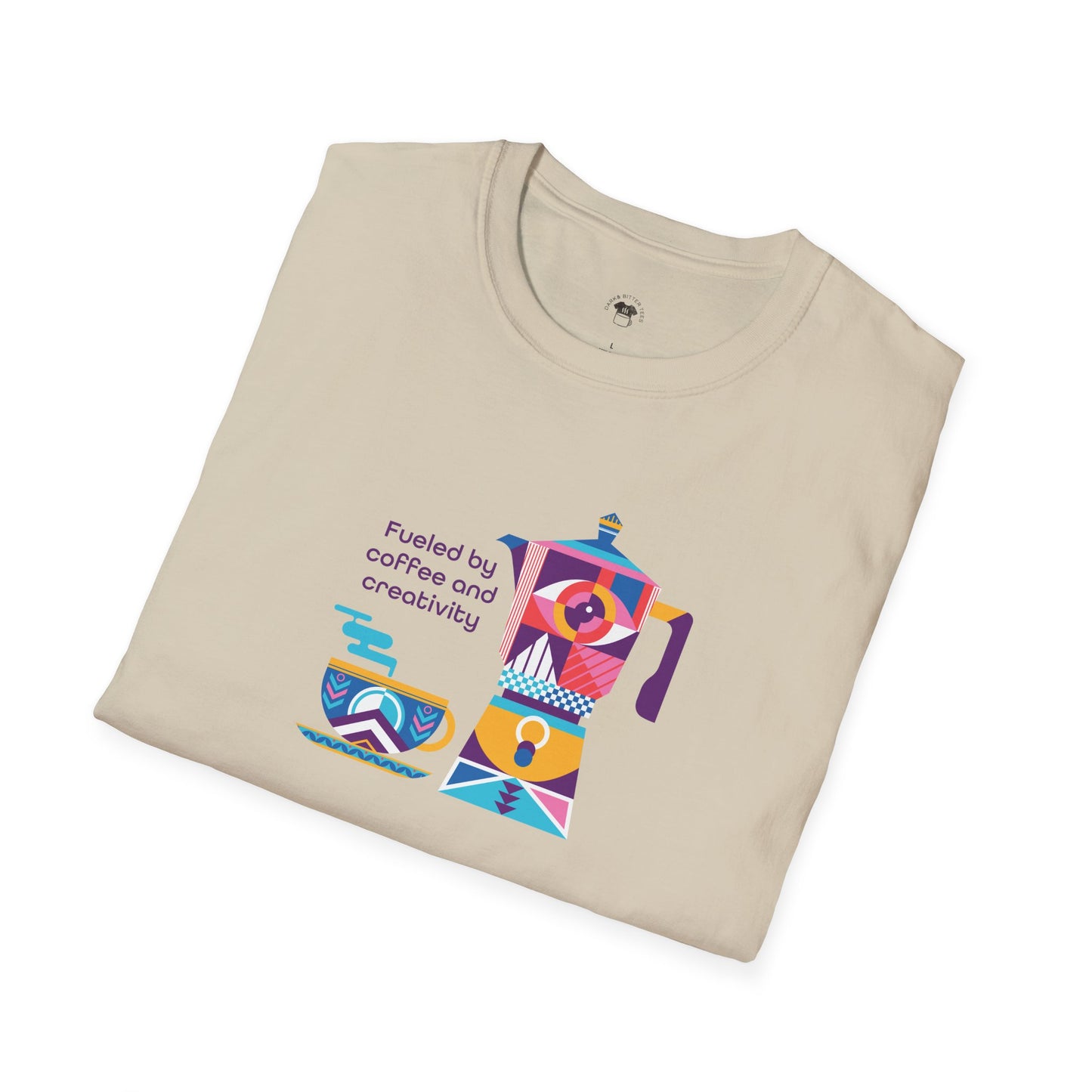 Fueled by coffee and creativity, Coffee Lover Unisex T-Shirt, Funny Coffee Tee, Cute Gift for Baristas, Coffee Obsessed Apparel, Casual Everyday Wear