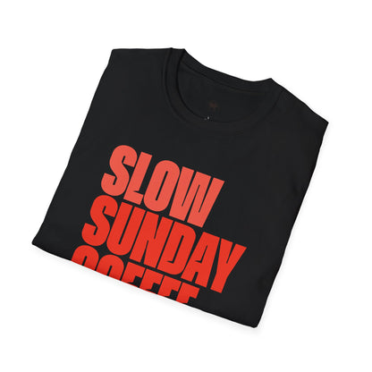 Slow Sunday coffee club, Coffee Lover Unisex T-Shirt, Funny Coffee Tee, Cute Gift for Baristas, Coffee Obsessed Apparel, Casual Everyday Wear