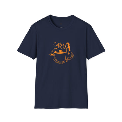 Coffee is my comfort zone, Coffee Lover Unisex T-Shirt, Funny Coffee Tee, Cute Gift for Baristas, Coffee Obsessed Apparel, Casual Everyday Wear