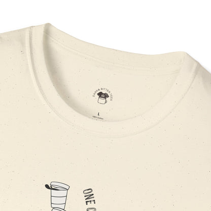 One cup away from a personality, Coffee Lover Unisex T-Shirt, Funny Coffee Tee, Cute Gift for Baristas, Coffee Obsessed Apparel, Casual Everyday Wear