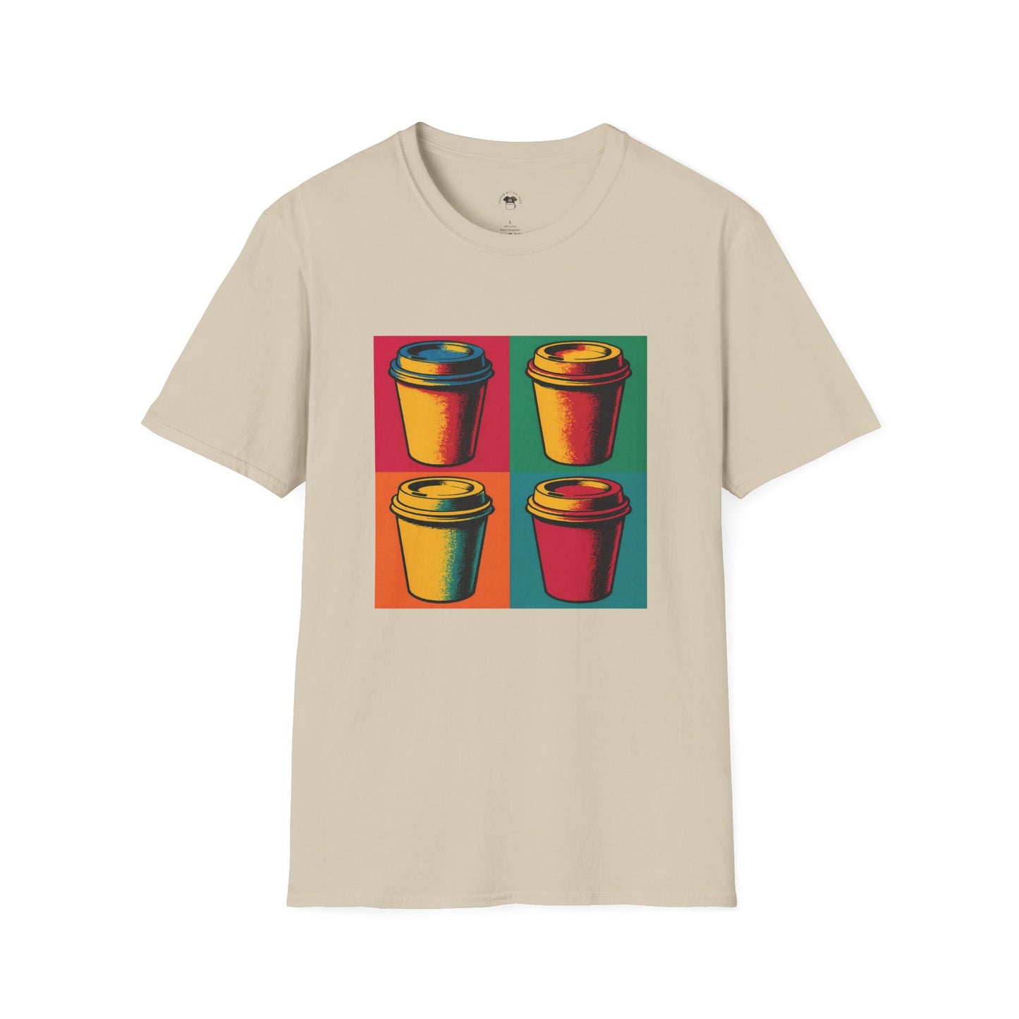 Warhol pop art to go coffee cup, Coffee Lover Unisex T-Shirt, Funny Coffee Tee, Cute Gift for Baristas, Coffee Obsessed Apparel, Casual Everyday Wear