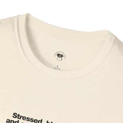 Stressed, Blessed and Coffee Obsessed, Coffee Lover Unisex T-Shirt, Funny Coffee Tee, Cute Gift for Baristas, Coffee Obsessed Apparel, Casual Everyday Wear