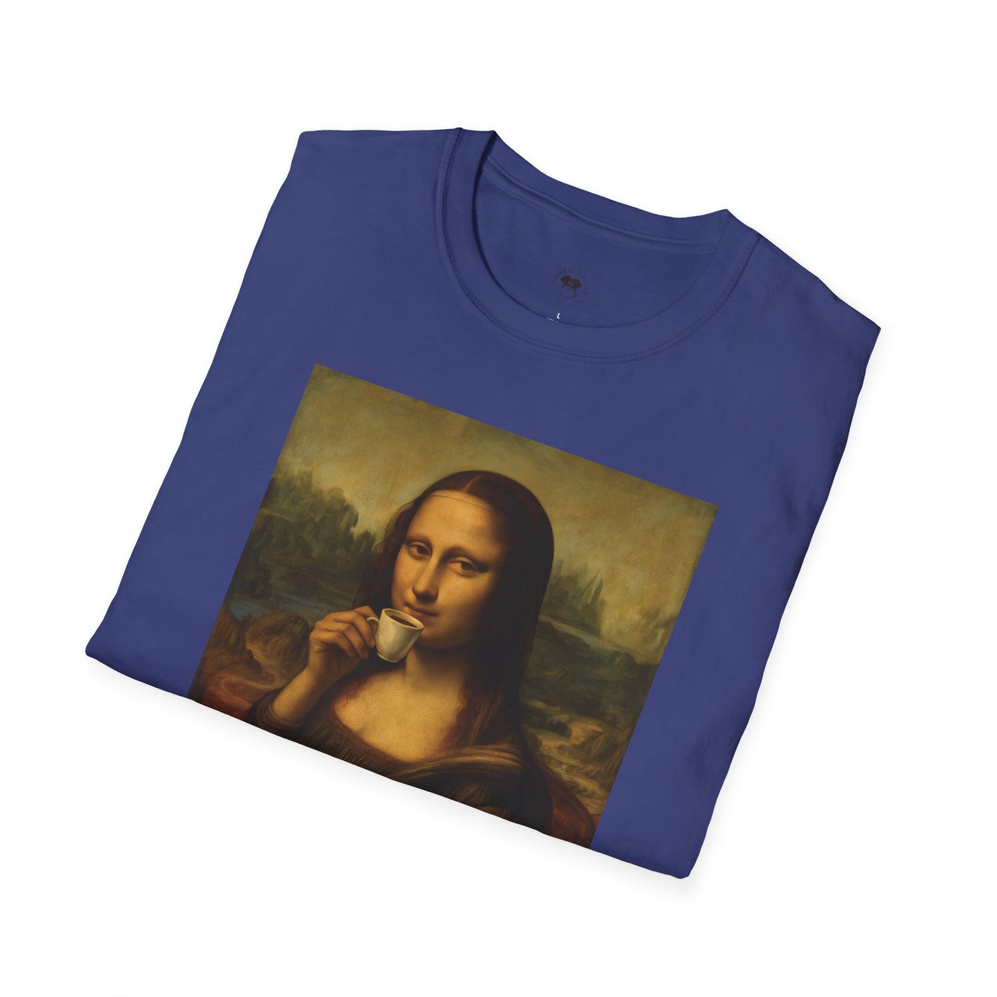 Mona Lisa, Coffee Lover Unisex T-Shirt, Funny Coffee Tee, Cute Gift for Baristas, Coffee Obsessed Apparel, Casual Everyday Wear