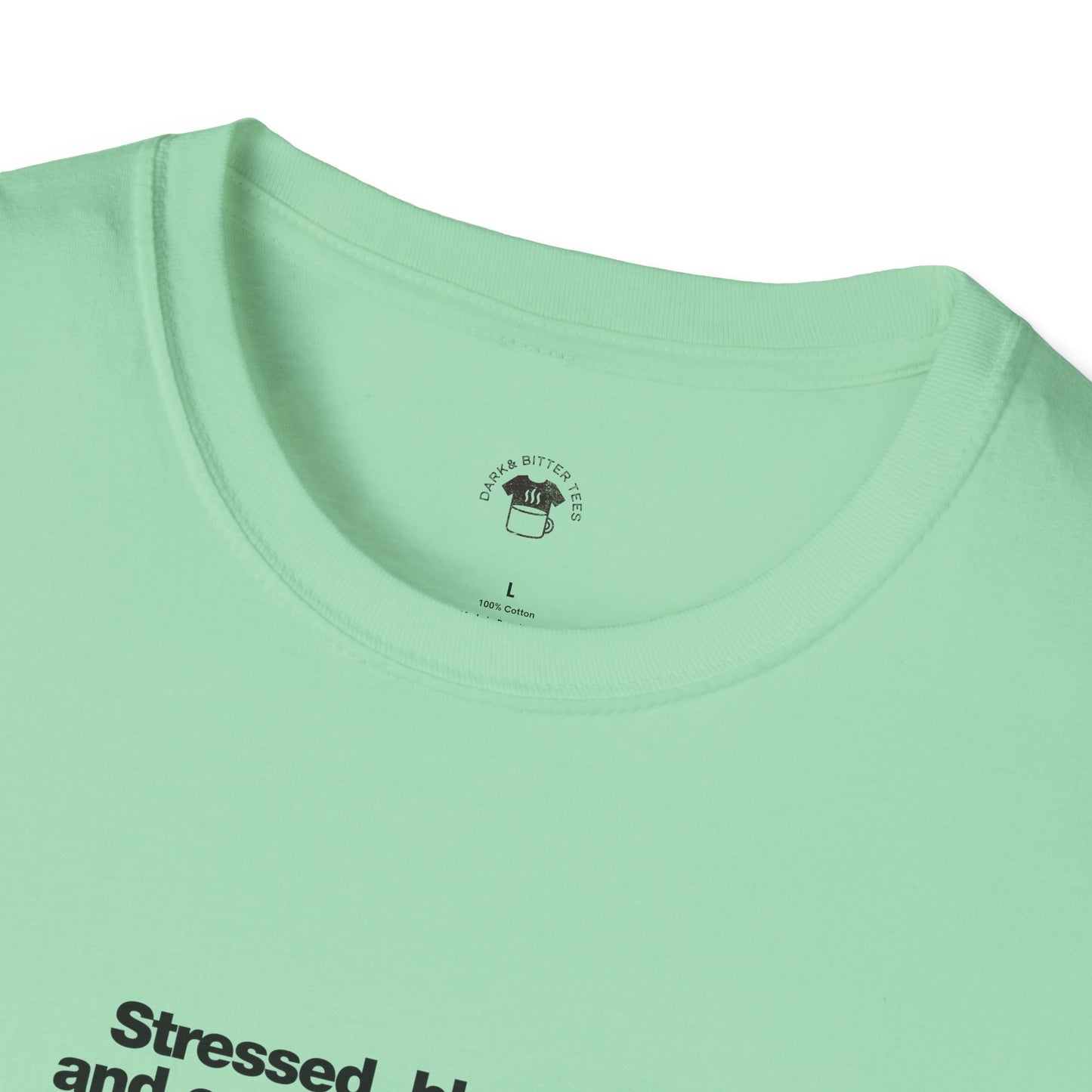 Stressed, Blessed and Coffee Obsessed, Coffee Lover Unisex T-Shirt, Funny Coffee Tee, Cute Gift for Baristas, Coffee Obsessed Apparel, Casual Everyday Wear