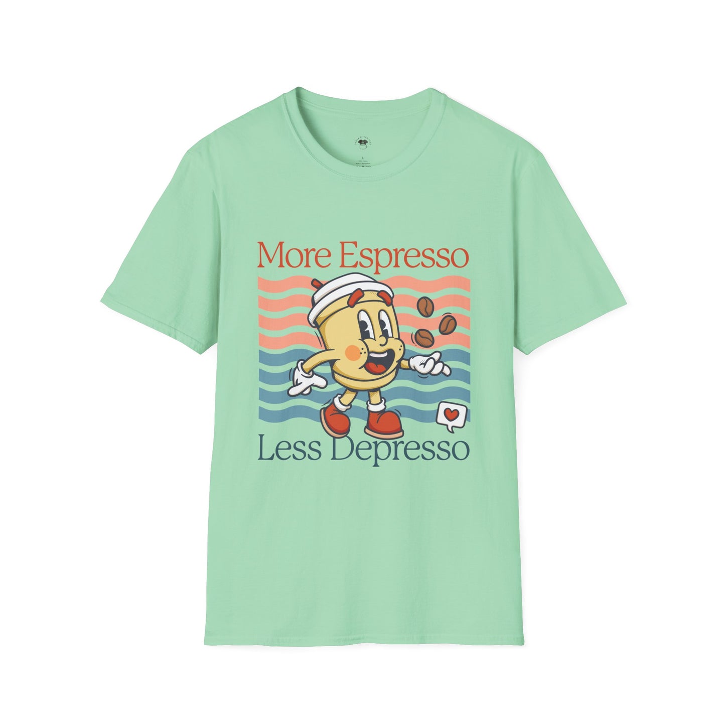 More espresso less depresso, Coffee Lover Unisex T-Shirt, Funny Coffee Tee, Cute Gift for Baristas, Coffee Obsessed Apparel, Casual Everyday Wear