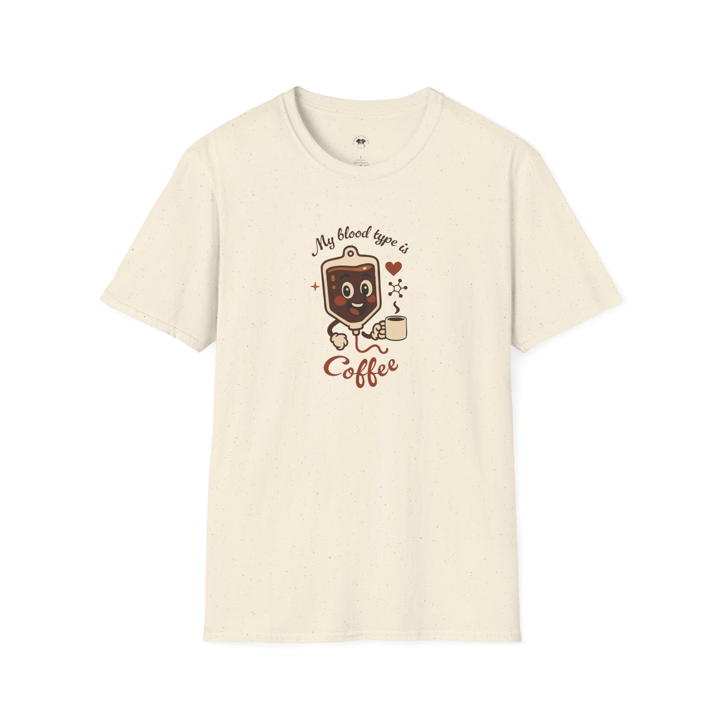My blood type is coffee, Coffee Lover Unisex T-Shirt, Funny Coffee Tee, Cute Gift for Baristas, Coffee Obsessed Apparel, Casual Everyday Wear