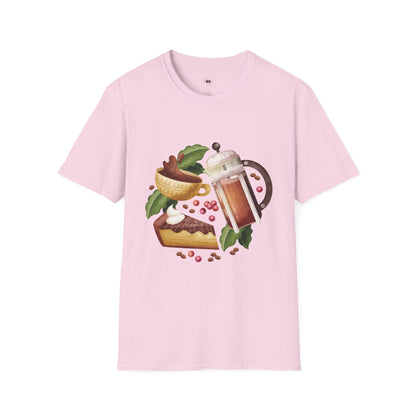 Retro French Press, Coffee Lover Unisex T-Shirt, Funny Coffee Tee, Cute Gift for Baristas, Coffee Obsessed Apparel, Casual Everyday Wear