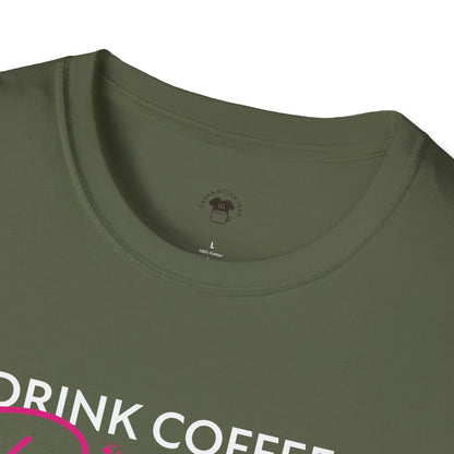 Drink coffee pet dogs be happy, Coffee Lover Unisex T-Shirt, Funny Coffee Tee, Cute Gift for Baristas, Coffee Obsessed Apparel, Casual Everyday Wear
