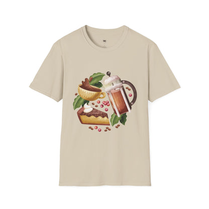 Retro French Press, Coffee Lover Unisex T-Shirt, Funny Coffee Tee, Cute Gift for Baristas, Coffee Obsessed Apparel, Casual Everyday Wear