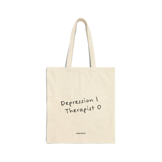 Depression 1 Therapist 0 Tote bag
