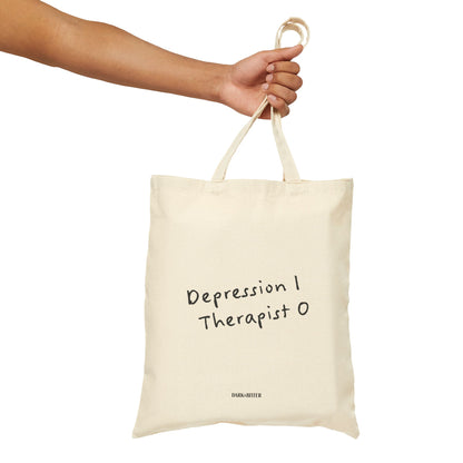 Depression 1 Therapist 0 Tote bag