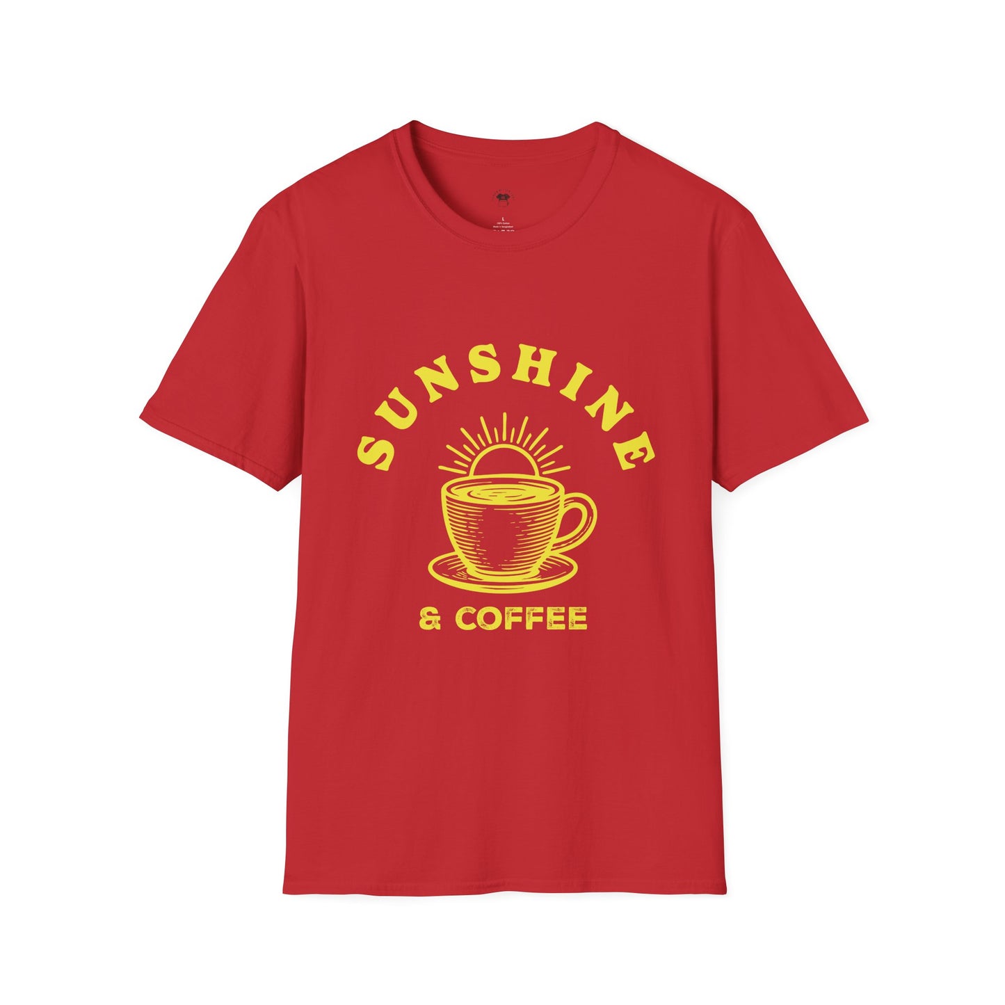 Sunshine and coffee, Coffee Lover Unisex T-Shirt, Funny Coffee Tee, Cute Gift for Baristas, Coffee Obsessed Apparel, Casual Everyday Wear