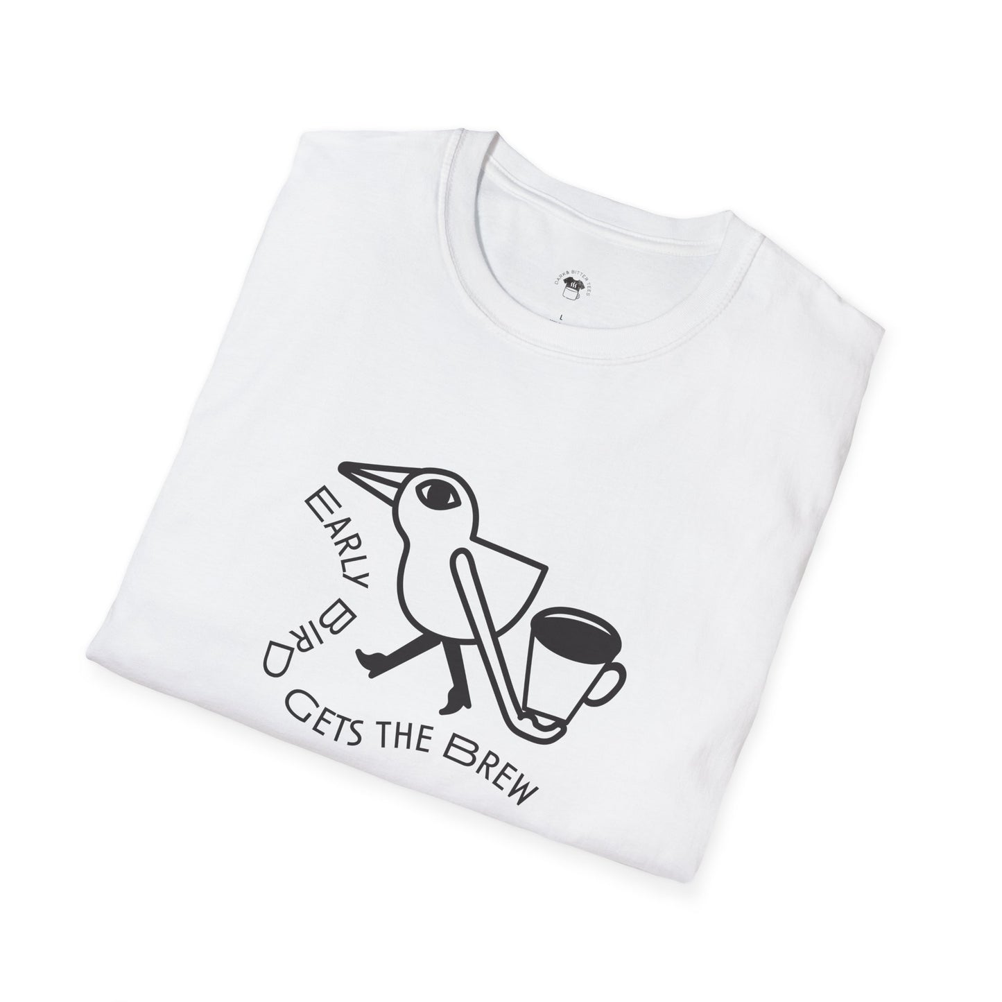 Early bird gets the brew, Coffee Lover Unisex T-Shirt, Funny Coffee Tee, Cute Gift for Baristas, Coffee Obsessed Apparel, Casual Everyday Wear