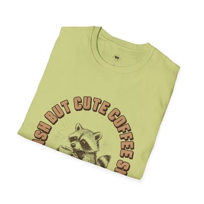 Funny Raccoon T-Shirt, Coffee Lover Tee, Gift for Coffee Snobs, Cute Animal Shirt, Perfect for Birthdays
