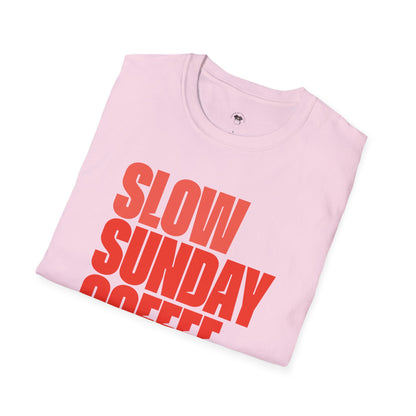 Slow Sunday coffee club, Coffee Lover Unisex T-Shirt, Funny Coffee Tee, Cute Gift for Baristas, Coffee Obsessed Apparel, Casual Everyday Wear