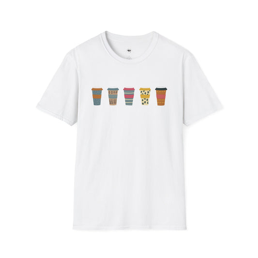 Coffee mugs and cups 4, Coffee Lover Unisex T-Shirt, Funny Coffee Tee, Cute Gift for Baristas, Coffee Obsessed Apparel, Casual Everyday Wear