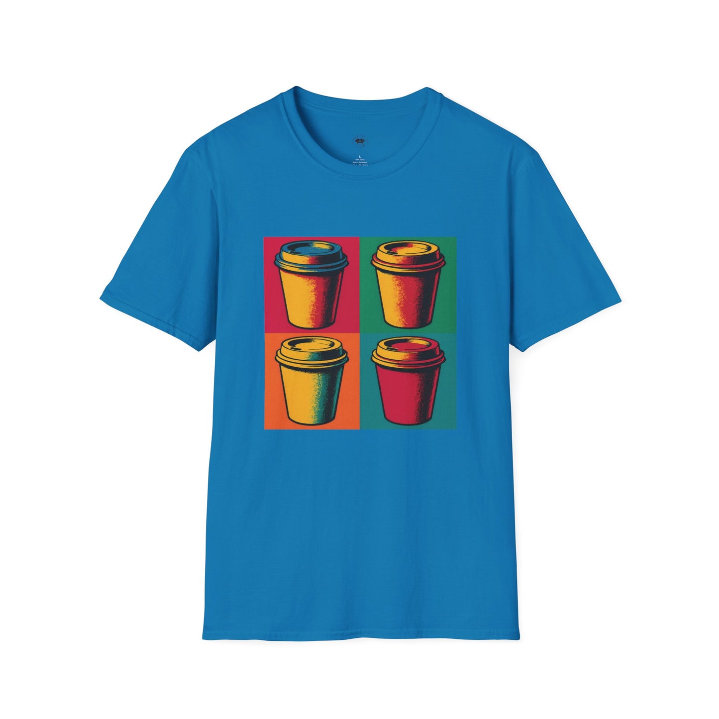 Warhol pop art to go coffee cup, Coffee Lover Unisex T-Shirt, Funny Coffee Tee, Cute Gift for Baristas, Coffee Obsessed Apparel, Casual Everyday Wear