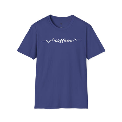 Coffee line, Coffee Lover Unisex T-Shirt, Funny Coffee Tee, Cute Gift for Baristas, Coffee Obsessed Apparel, Casual Everyday Wear