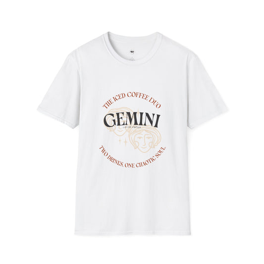 Gemini coffee, Coffee Lover Unisex T-Shirt, Funny Coffee Tee, Cute Gift for Baristas, Coffee Obsessed Apparel, Casual Everyday Wear
