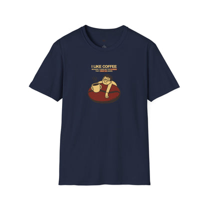 Coffee Illusion, Coffee Lover Unisex T-Shirt, Funny Coffee Tee, Cute Gift for Baristas, Coffee Obsessed Apparel, Casual Everyday Wear
