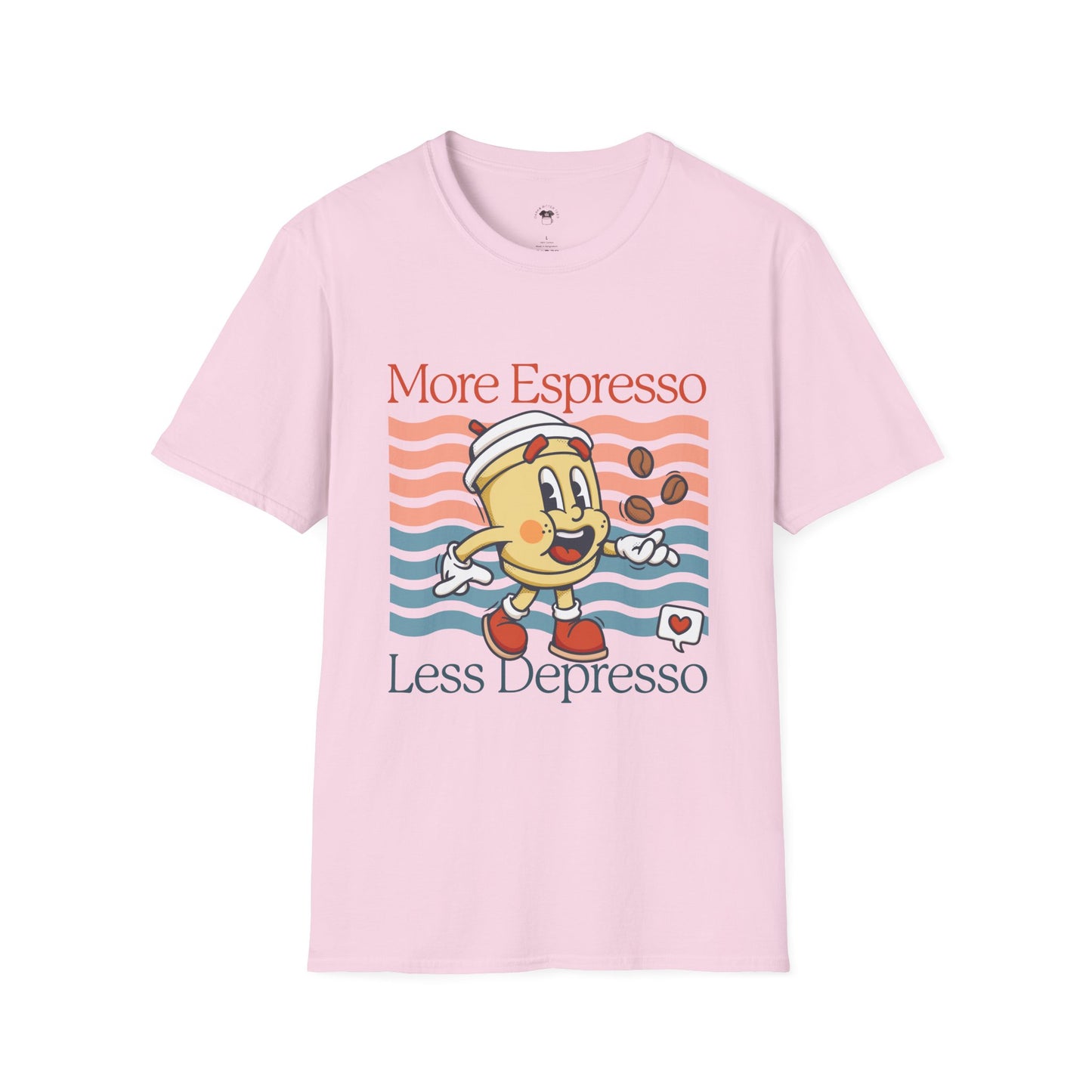 More espresso less depresso, Coffee Lover Unisex T-Shirt, Funny Coffee Tee, Cute Gift for Baristas, Coffee Obsessed Apparel, Casual Everyday Wear