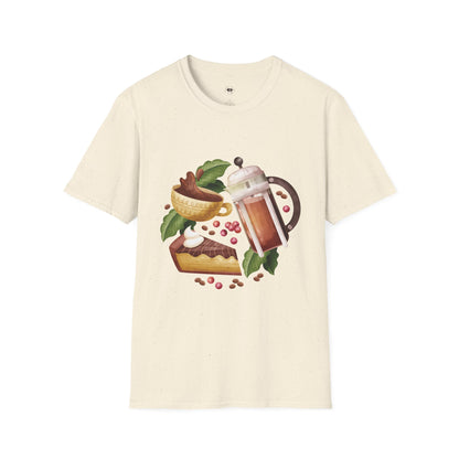 Retro French Press, Coffee Lover Unisex T-Shirt, Funny Coffee Tee, Cute Gift for Baristas, Coffee Obsessed Apparel, Casual Everyday Wear