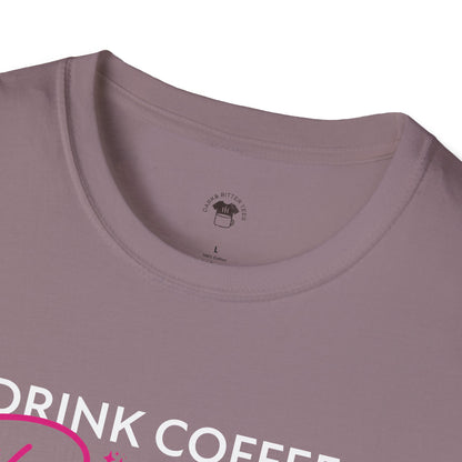 Drink coffee pet dogs be happy, Coffee Lover Unisex T-Shirt, Funny Coffee Tee, Cute Gift for Baristas, Coffee Obsessed Apparel, Casual Everyday Wear