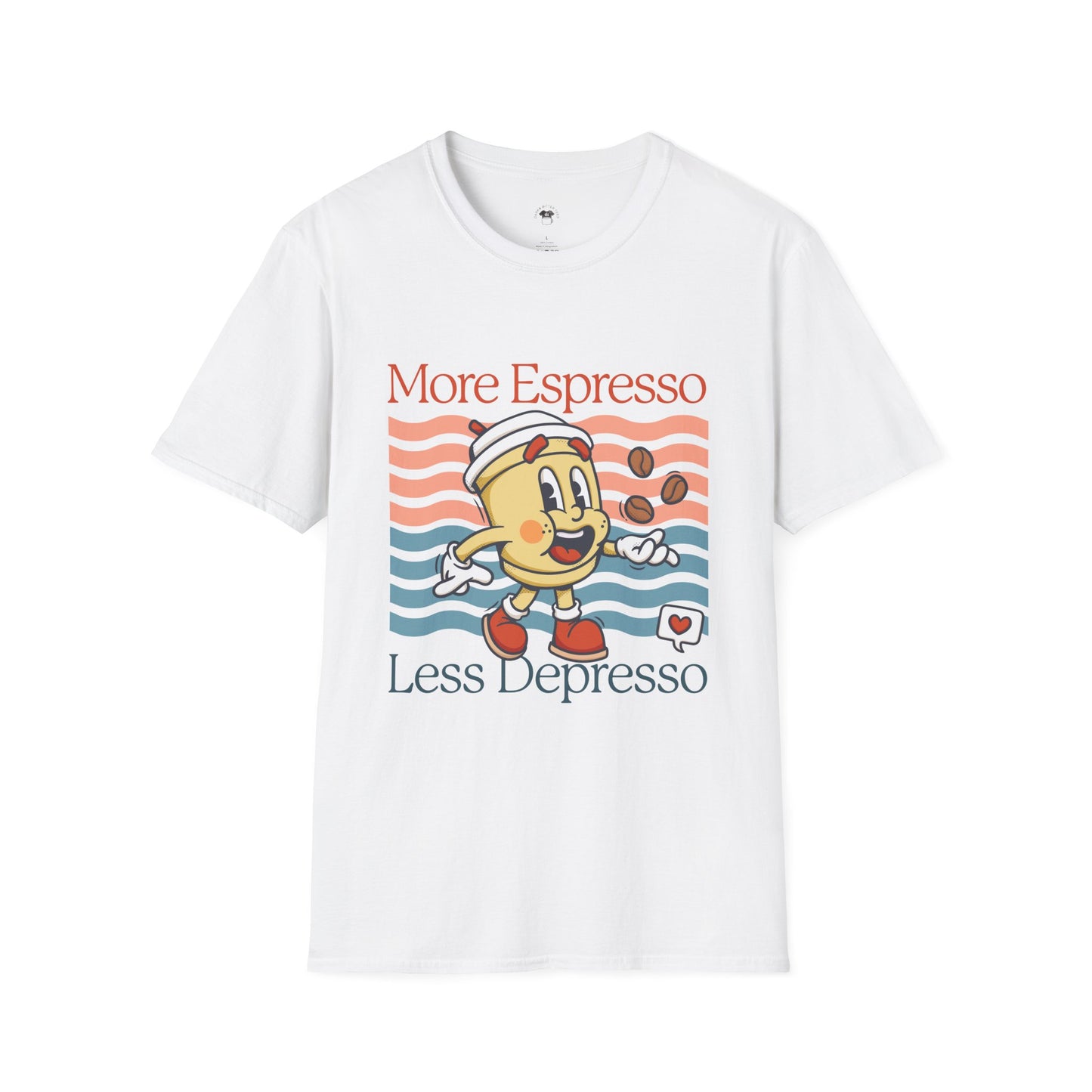 More espresso less depresso, Coffee Lover Unisex T-Shirt, Funny Coffee Tee, Cute Gift for Baristas, Coffee Obsessed Apparel, Casual Everyday Wear