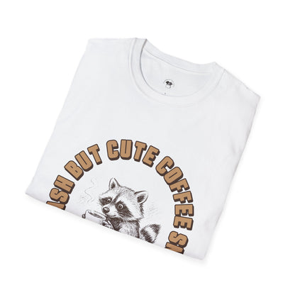 Funny Raccoon T-Shirt, Coffee Lover Tee, Gift for Coffee Snobs, Cute Animal Shirt, Perfect for Birthdays