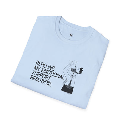 Refilling my emotional reservoir, Coffee Lover Unisex T-Shirt, Funny Coffee Tee, Cute Gift for Baristas, Coffee Obsessed Apparel, Casual Everyday Wear