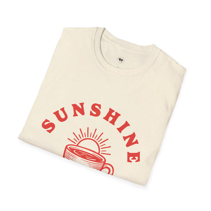 Sunshine and coffee, Coffee Lover Unisex T-Shirt, Funny Coffee Tee, Cute Gift for Baristas, Coffee Obsessed Apparel, Casual Everyday Wear