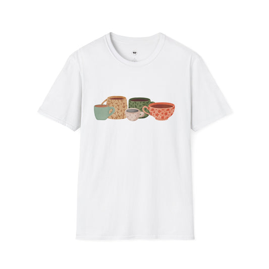Coffee mugs and cups 2, Coffee Lover Unisex T-Shirt, Funny Coffee Tee, Cute Gift for Baristas, Coffee Obsessed Apparel, Casual Everyday Wear