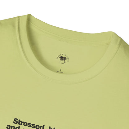 Stressed, Blessed and Coffee Obsessed, Coffee Lover Unisex T-Shirt, Funny Coffee Tee, Cute Gift for Baristas, Coffee Obsessed Apparel, Casual Everyday Wear