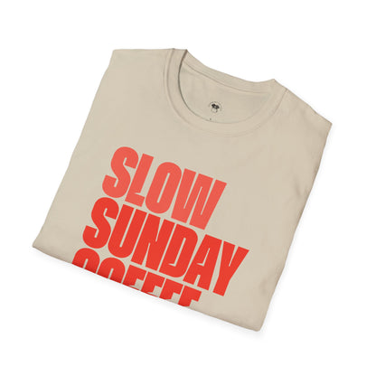 Slow Sunday coffee club, Coffee Lover Unisex T-Shirt, Funny Coffee Tee, Cute Gift for Baristas, Coffee Obsessed Apparel, Casual Everyday Wear