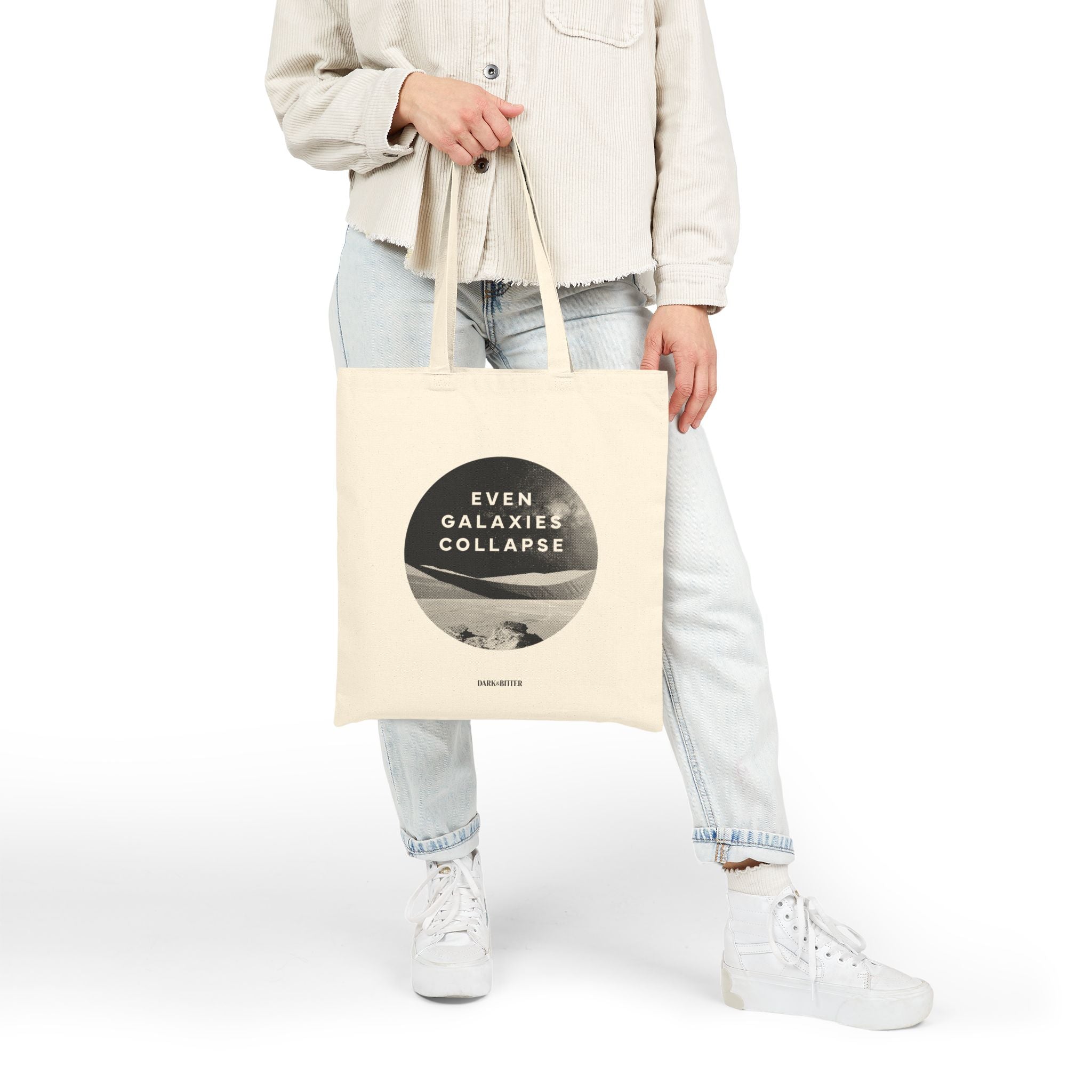 Even galaxies collapse Tote bag