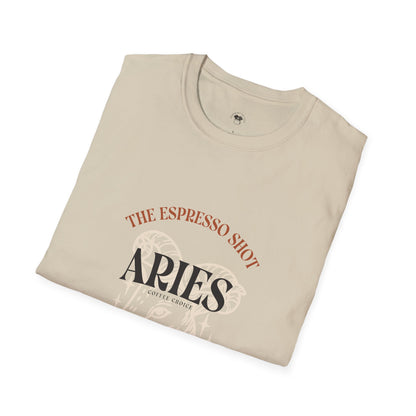 Aries coffee, Coffee Lover Unisex T-Shirt, Funny Coffee Tee, Cute Gift for Baristas, Coffee Obsessed Apparel, Casual Everyday Wear