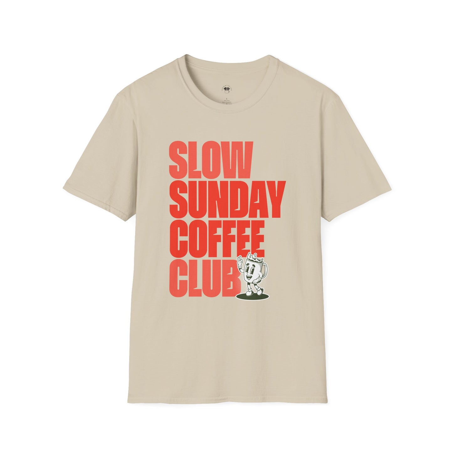 Slow Sunday coffee club, Coffee Lover Unisex T-Shirt, Funny Coffee Tee, Cute Gift for Baristas, Coffee Obsessed Apparel, Casual Everyday Wear